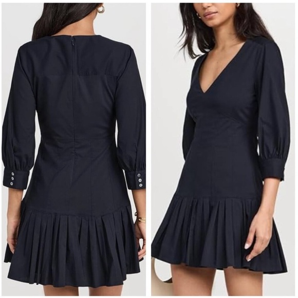 Cinq à Sept 5a7 Sawyer Cotton Blend Mini Dress Navy - Picture 2 of 9